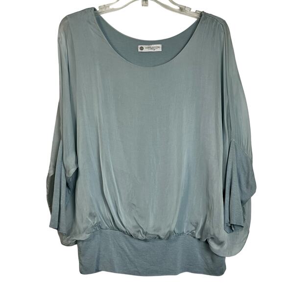 Cobblestone Living Cassandra Top in Azul 100% Italian Silk S (3021) - Picture 2 of 7